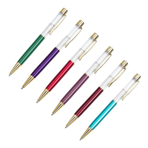 Wayfadacc Metall-Kugelschreiber mit Stift-Clip, einziehbarer Kugelschreiber, Bürosignierstift, schreiben Sie reibungslos, Gastanmeldungsstift, 6 Stück von Wayfadacc