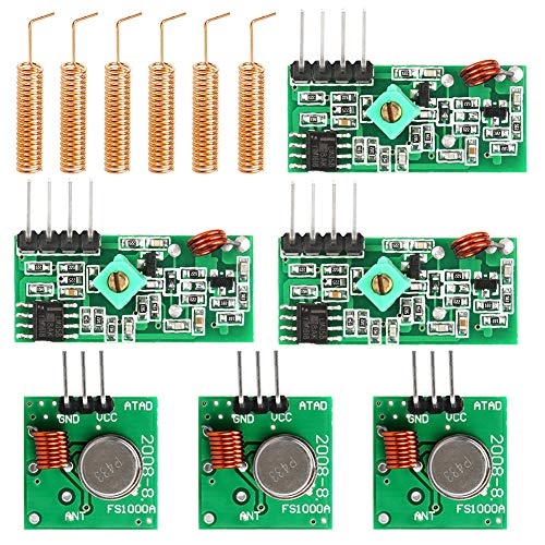 WayinTop 3 Set 433 MHz Funk - Sende und Empfänger Modul + 433MHz Antenne Helical Spiral Spring Fernbedienung, Superregeneration Wireless Transmitter Modul Einbrecher für Burglar Alarm von WayinTop