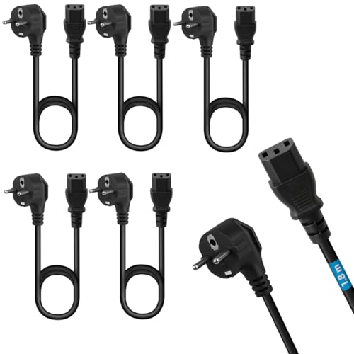 5 x Netzkabel 1,80 m für Geräte CEE 7/7 Schuko Stecker auf IEC 320 C13 für PC, Monitor, TV, Computermonitor, Beamer, Haushaltsgeräte 5 x Netzkabel 1,80 m für Geräte CEE 7/7 Schuko Stecker auf IEC 320 C13 für PC, Monitor, TV, Computermonitor, Beamer, Haushaltsgeräte von Waytex