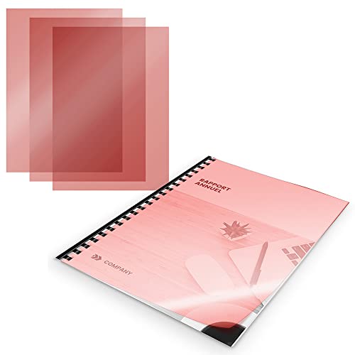 WAYTEX A78241R Transparenter PVC-Einbanddeckel A4 200 my 100 Stück transparent rot von Waytex