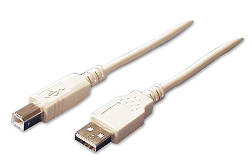Waytex 11296 USB-Kabel; USB 2.0; Stecker A/Stecker B männlich, 1,8 m, Beige von Waytex