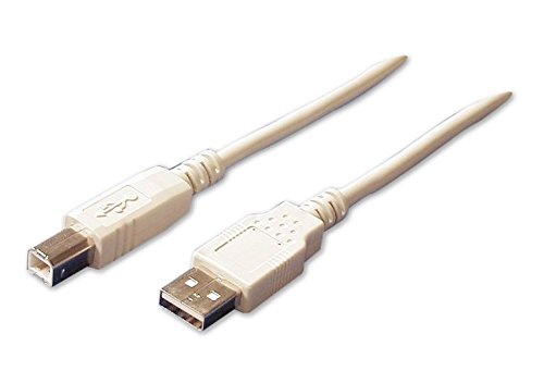 Waytex 11297 USB-Kabel; USB 2.0; Stecker A/Stecker B männlich, 3 m, Beige von Waytex