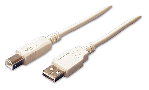 Waytex 11298 USB-Kabel; USB 2.0; Stecker A/Stecker B männlich, 5 m, Beige von Waytex