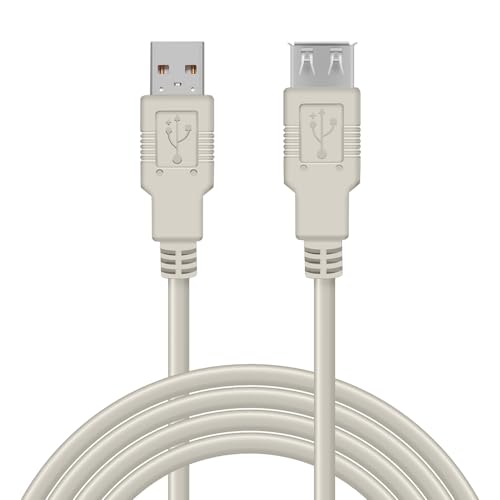 Waytex 11330 Verlängerungskabel USB 2.0 Stecker A/A Buchse, 3 m, Beige von Waytex