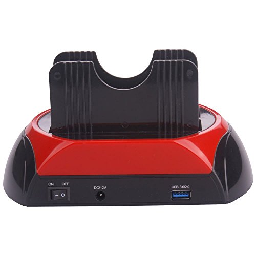 Waytex 12512 Dockingstation für Festplatten (USB 3.0, für 2,5 / 3,5 Zoll, SATA), Schwarz von Waytex