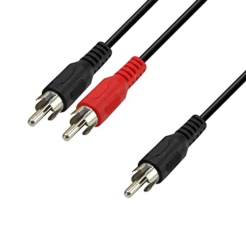 Waytex 21150 Audiokabel (Cinch, 2 auf 1 Stecker, 5 m) von Waytex