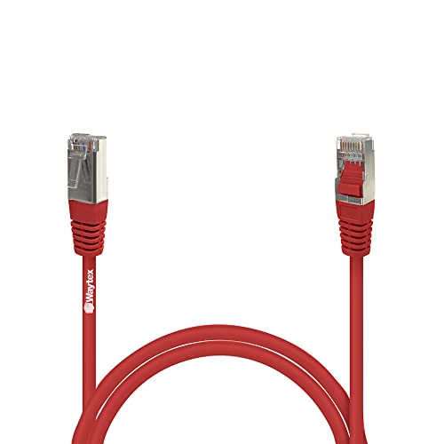 Waytex 32054 RJ45 geschirmt Netzwerk Patchkabel Kategorie 5e FTP 0,5 m Rot von Waytex