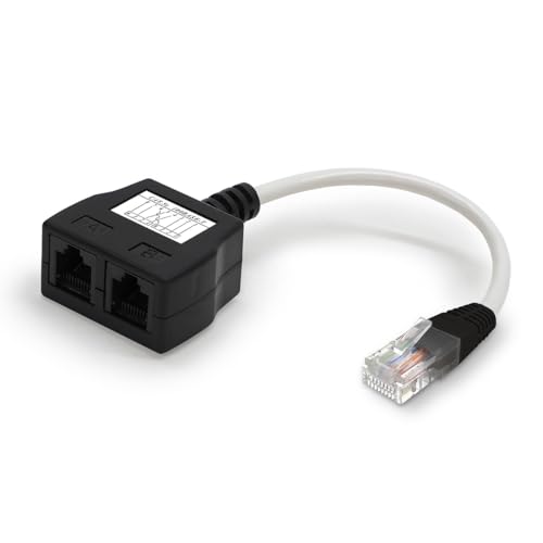 Waytex 35051 Funkenstrecke-Paar RJ45 männlich/weiblich/weiblich 100BT mit Kabel Cat. 5e schwarz von Waytex