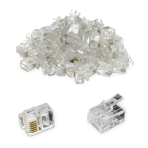 Waytex 37168 RJ12-Stecker, transparent, Beutel mit 100 Stück von Waytex