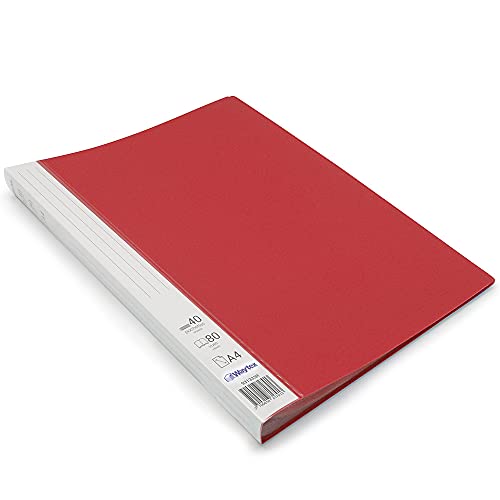Waytex 931333R Dokumentenschutz, A4, 80 Blatt, Premium blickdicht, PP, erkennbar, 40 Klarsichthüllen, rot von Waytex