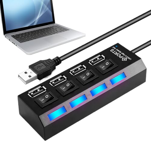 4-Port/7-Port-Independent S Witch Hub, Multi-Port-USB-Splitter, USB-Erweiterungsadapter, Compact & Anti-Slip-Design, Unabhängige Button-Steuerung, Schwarz Für Remote-Arbeits-Setup-Studio-Reisebereich 4-Port/7-Port-Independent S Witch Hub, Multi-Port-USB-Splitter, USB-Erweiterungsadapter, Compact & Anti-Slip-Design, Unabhängige Button-Steuerung, Schwarz Für Remote-Arbeits-Setup-Studio-Reisebereich von Wcybym