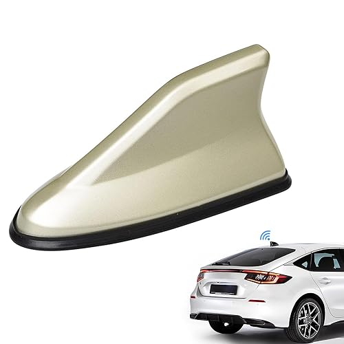 WeFoonLo Auto Haifischflosse Antenne Abdeckung Dach Antenne Radio Signal Ersatz mit Klebeband für Auto SUV LKW, dekorative Antennenbasis und verbessern das Signal (Gold) von WeFoonLo