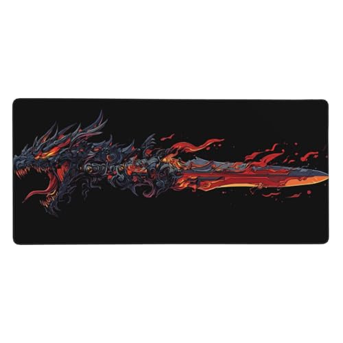 Drachen Mousepad XL 600x400mm/60x40cm Groß Gaming Mauspad Schwert, Schreibtischunterlage Mit Anti-Rutsch Basis,Tischunterlage Large Size, für Gaming Office Home Zubehör, Geschenke für Männer-z672 Drachen Mousepad XL 600x400mm/60x40cm Groß Gaming Mauspad Schwert, Schreibtischunterlage Mit Anti-Rutsch Basis,Tischunterlage Large Size, für Gaming Office Home Zubehör, Geschenke für Männer-z672 von Weaejoan
