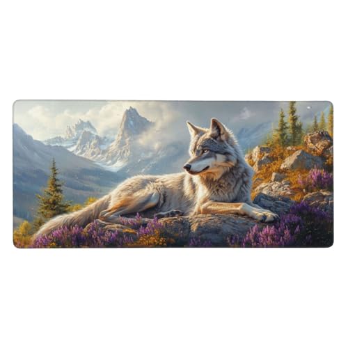 Wolf Mousepad XL 700x400mm/70x40cm Groß Gaming Mauspad Berg, Schreibtischunterlage Mit Anti-Rutsch Basis,Tischunterlage Large Size, für Gaming Office Home Zubehör, Geschenke für Männer-z682 Wolf Mousepad XL 700x400mm/70x40cm Groß Gaming Mauspad Berg, Schreibtischunterlage Mit Anti-Rutsch Basis,Tischunterlage Large Size, für Gaming Office Home Zubehör, Geschenke für Männer-z682 von Weaejoan