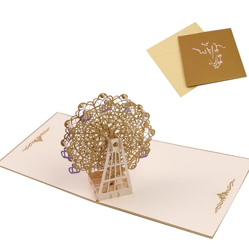 Wealrit 3D Grußkarte Pop Up Riesenrad Karte Einladungskarte mit Umschlägen Skulpturen Kreative Geschenke Karte Wealrit 3D Grußkarte Pop Up Riesenrad Karte Einladungskarte mit Umschlägen Skulpturen Kreative Geschenke Karte von Wealrit