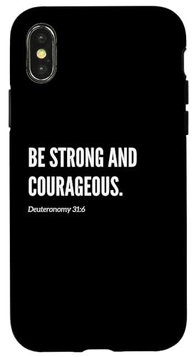 Be Strong and Courageous Bibelvers Zitat Statement Hülle für iPhone X/XS Be Strong and Courageous Bibelvers Zitat Statement Hülle für iPhone X/XS von Wear Your Faith