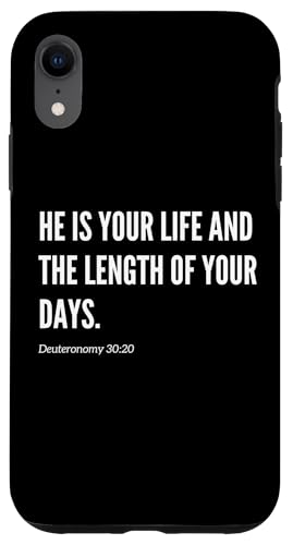 He Is Your Life The Length of Your Days Bibelvers Zitat Hülle für iPhone XR He Is Your Life The Length of Your Days Bibelvers Zitat Hülle für iPhone XR von Wear Your Faith
