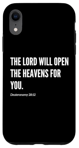 The Lord Will Open the Heavens for You Bibelvers Zitat Hülle für iPhone XR von Wear Your Faith