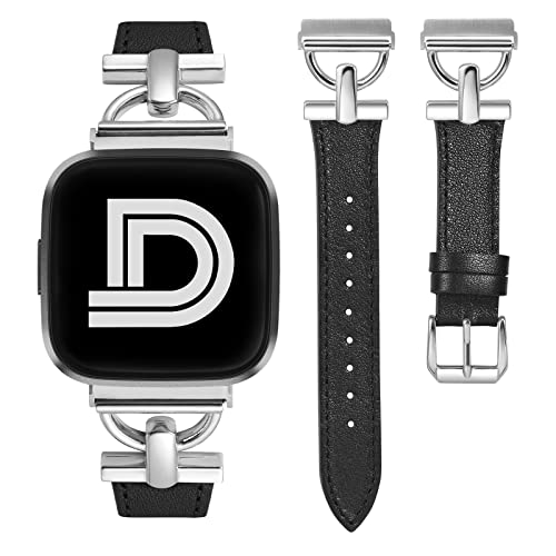 Wearlizer Armband Kompatibel mit Fitbit Versa 2, Leder Versa Armbänder für Damen, Dressy Slim Lederband Armband mit D-Form Metallschließe für Versa/Versa 2/Versa Lite/Versa SE Smart Watch Wearlizer Armband Kompatibel mit Fitbit Versa 2, Leder Versa Armbänder für Damen, Dressy Slim Lederband Armband mit D-Form Metallschließe für Versa/Versa 2/Versa Lite/Versa SE Smart Watch von Wearlizer