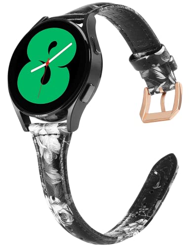 Wearlizer Armband Kompatibel mit Samsung Galaxy Watch 6/5/4 40mm 44mm, 20mm Leder Ersatzarmband für Watch 6 Classic 43mm 47mm/Watch 5 Pro/Watch 4 Classic 42mm 46mm/Watch Active 2/Galaxy Watch 3 41mm von Wearlizer