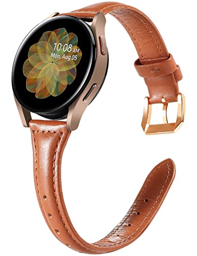 Wearlizer Armband Kompatibel mit Samsung Galaxy Watch 6/5/4 40mm 44mm, 20mm Leder Ersatzarmband für Watch 6 Classic 43mm 47mm/Watch 5 Pro/Watch 4 Classic 42mm 46mm/Watch Active 2/Galaxy Watch 3 41mm von Wearlizer