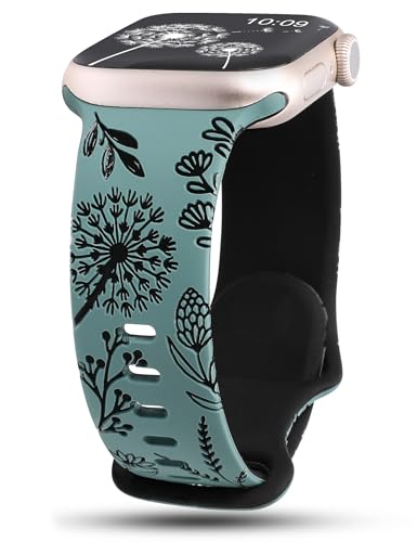 Wearlizer Floral Gravierte Kompatibel mit Apple Watch Ultra Armband 44mm 45mm 49mm 46mm 42mm Damen, Silikon Sport Blumenmuster Sportarmband für iWatch Strap Serie 10 9 8 7 6 5 4 3 2 1 SE Wearlizer Floral Gravierte Kompatibel mit Apple Watch Ultra Armband 44mm 45mm 49mm 46mm 42mm Damen, Silikon Sport Blumenmuster Sportarmband für iWatch Strap Serie 10 9 8 7 6 5 4 3 2 1 SE von Wearlizer