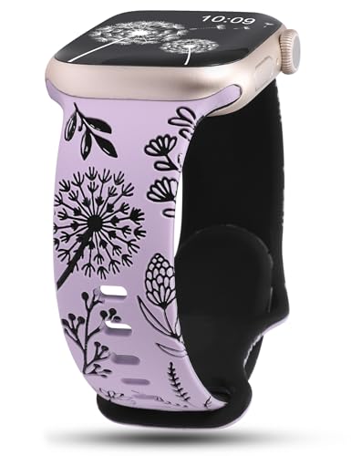 Wearlizer Floral Gravierte Kompatibel mit Apple Watch Ultra Armband 44mm 45mm 49mm 46mm 42mm Damen, Silikon Sport Blumenmuster Sportarmband für iWatch Strap Serie 10 9 8 7 6 5 4 3 2 1 SE Wearlizer Floral Gravierte Kompatibel mit Apple Watch Ultra Armband 44mm 45mm 49mm 46mm 42mm Damen, Silikon Sport Blumenmuster Sportarmband für iWatch Strap Serie 10 9 8 7 6 5 4 3 2 1 SE von Wearlizer
