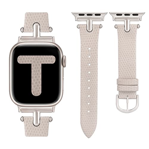 Wearlizer Lederarmband Kompatibel mit Apple Watch Armband 41mm 40mm 42mm 38mm Damen, Echtesleder Armband mit T-Form für iWatch Strap SE Serie 10 9 8 7 6 5 4 3 2 1, Eidechse Polarstern/Polarstern Wearlizer Lederarmband Kompatibel mit Apple Watch Armband 41mm 40mm 42mm 38mm Damen, Echtesleder Armband mit T-Form für iWatch Strap SE Serie 10 9 8 7 6 5 4 3 2 1, Eidechse Polarstern/Polarstern von Wearlizer