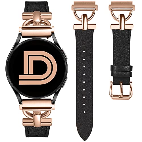 Wearlizer Lederarmband Kompatibel mit Samsung Galaxy Watch 7/6/4/5 Active 2 40mm 44mm/5 Pro 45mm/4 Classic Damen, 20mm Elegant Armbänder für 6 Classic/FE 40mm, Schwarz/Rosegold Wearlizer Lederarmband Kompatibel mit Samsung Galaxy Watch 7/6/4/5 Active 2 40mm 44mm/5 Pro 45mm/4 Classic Damen, 20mm Elegant Armbänder für 6 Classic/FE 40mm, Schwarz/Rosegold von Wearlizer
