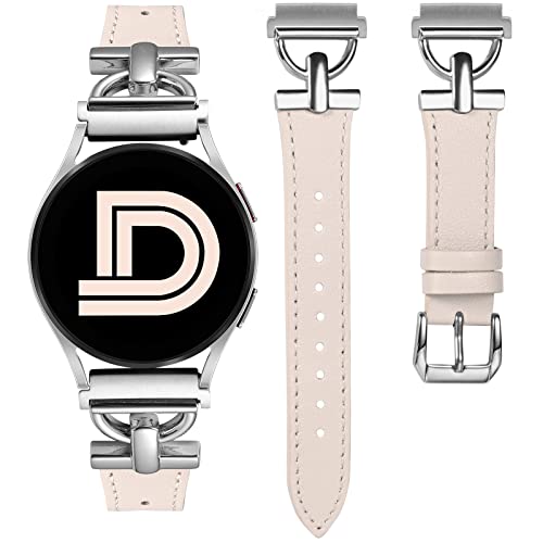 Wearlizer Lederarmband Kompatibel mit Samsung Galaxy Watch 7/6/4/5 Active 2 40mm 44mm/Watch 5 Pro 45mm/Watch 4 Classic Damen,20mm Elegant Armbänder für Watch 6 Classic/Watch FE 40mm, Polarstern/Silber Wearlizer Lederarmband Kompatibel mit Samsung Galaxy Watch 7/6/4/5 Active 2 40mm 44mm/Watch 5 Pro 45mm/Watch 4 Classic Damen,20mm Elegant Armbänder für Watch 6 Classic/Watch FE 40mm, Polarstern/Silber von Wearlizer