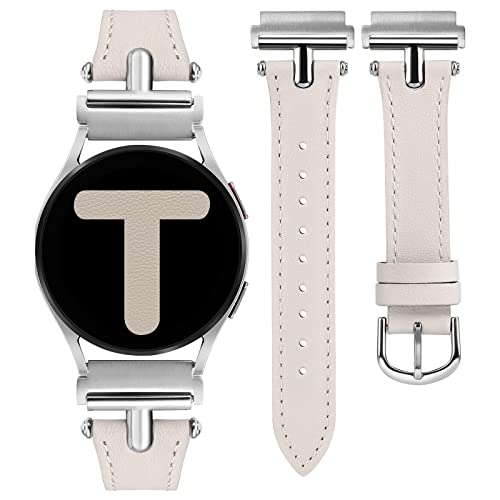 Wearlizer Lederarmband Kompatibel mit Samsung Galaxy Watch 6/7/4/5 Active 2 40mm 44mm Damen, 20mm Uhrenarmband Armbänder für Watch FE 40mm/Watch 6 Classic 43mm 47mm/Watch 3 41mm, Polarstern/Silber Wearlizer Lederarmband Kompatibel mit Samsung Galaxy Watch 6/7/4/5 Active 2 40mm 44mm Damen, 20mm Uhrenarmband Armbänder für Watch FE 40mm/Watch 6 Classic 43mm 47mm/Watch 3 41mm, Polarstern/Silber von Wearlizer
