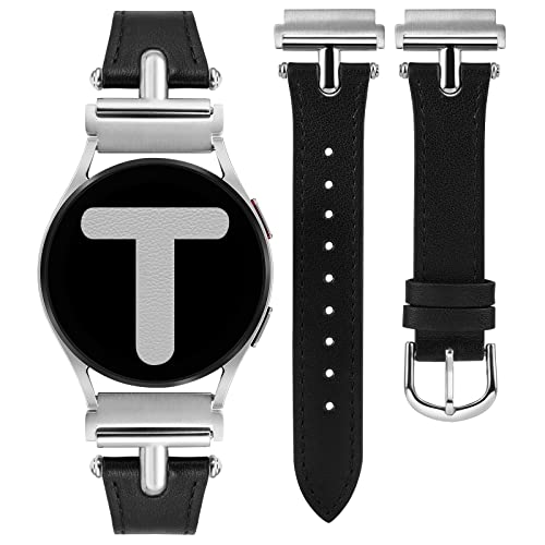 Wearlizer Lederarmband Kompatibel mit Samsung Galaxy Watch 6/5/4 Armband 40mm 44mm/Watch 6 Classic 43mm 47mm/Watch 5 Pro 45mm/Watch 4 Classic 42mm 46mm/Watch 3 41mm/Active 2, 20mm Uhrenarmband Strap von Wearlizer