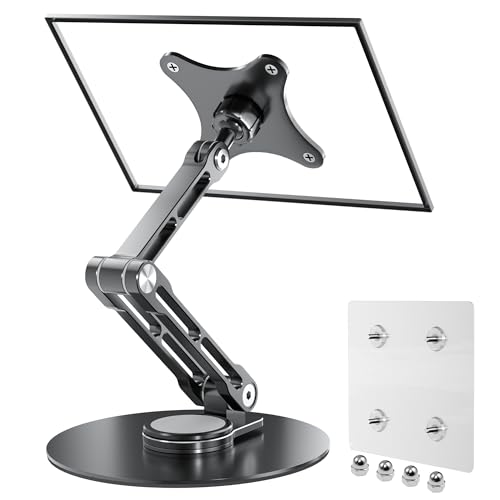 Wearson VESA Mount 75mm Folding Small Monitor Stand for 15.6" 16" 17.3" 18" 18.5" 18.5" Portable Monitor Stand Lying Flat VESA 75x75mm Black von Wearson