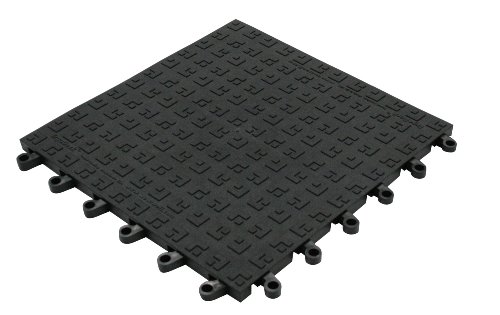 Wearwell 563.78x18x18BK-CS10 ErgoDeck Solid Mat with Grit Shield, Heavy Duty, 46 cm x 46 cm, Schwarz (10 Stück) von Wearwell