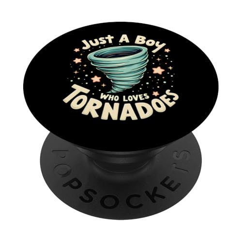 Just A Boy Who Loves Tornadoes Storm Meteorologe Tornado PopSockets Klebender PopGrip von Weather Meteorologist Apparel Co.