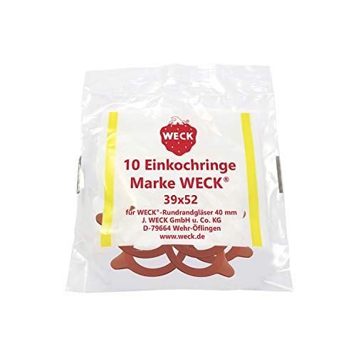 WECK Gummiringe 39x52mm, rot (10er Pack) von Weck
