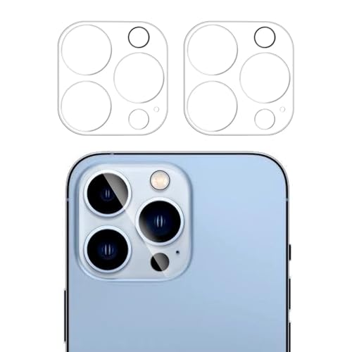 WedDecor Kamera-Objektivschutz für iPhone 13 Pro (6,1 Zoll) & iPhone 13 Pro Max (6,7 Zoll), 9H gehärtetes Glas, ultradünnes kratzfestes gehärtetes Glas, hüllenfreundlich, Nachtmodus, klar, 2 Stück von WedDecor