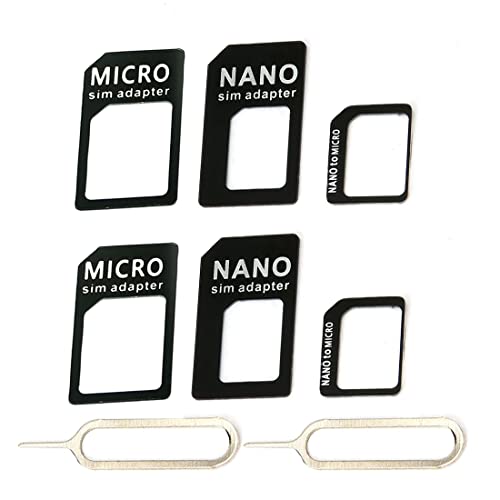 2 Stück 4 In 1 Nano SIM & Micro SIM Karten Adapter Set Für Smartphone, Handy & Tablet - Klicksicherung, 100% Passgenauigkeit, Nano Zu Micro, Nano Zu Standard, Mikro Zu Standard von WeddHuis
