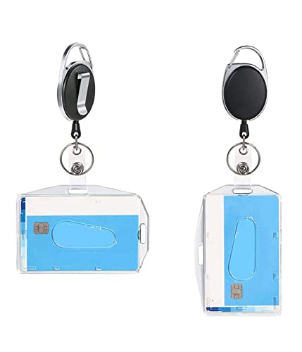 Id Kartenhalter, 2 Stücke Ausweishalter Badge Id Card Holder Retractable Keychain Schlüssel Zipper, Geeignet Für Büroangestellte, Studenten, Mitarbeiter von WeddHuis