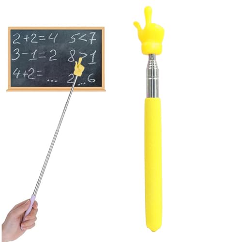 WeddHuis 1 PCS Extendable Telescopic Pointer Stick for Teachers, Classroom, and Presentations, Stainless Steel Retractable Teaching Pointer (Gelb) von WeddHuis