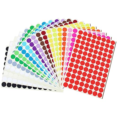 WeddHuis 16 Stück Runde Klebepunkte 16mm selbstklebende Punktaufkleber 16 Farben Farbkodierung Etiketten Markierungspunkte für Büro, Schule, Kalender, Karten-Aufkleber von WeddHuis