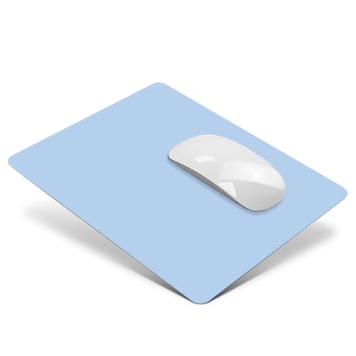 WeddHuis Gaming Mauspad aus Leder mit rutschfeste Gummiunterseite, wasserdichte Ultraglatte Waschbar Mouse Pad für Kabellose Maus Laptop PC Büro Zuhause Arbeiten Spiele (30×24CM) (Blau) von WeddHuis