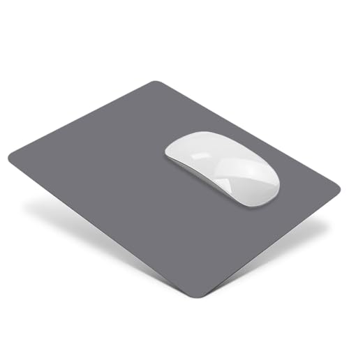 WeddHuis Gaming Mauspad aus Leder mit rutschfeste Gummiunterseite, wasserdichte Ultraglatte Waschbar Mouse Pad für Kabellose Maus Laptop PC Büro Zuhause Arbeiten Spiele (30×24CM) (Grau) von WeddHuis
