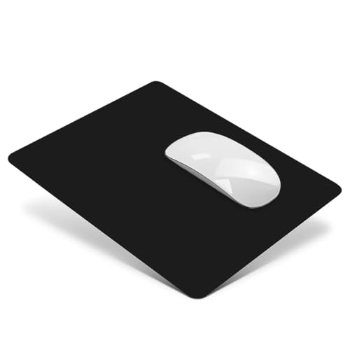 WeddHuis Gaming Mauspad aus Leder mit rutschfeste Gummiunterseite, wasserdichte Ultraglatte Waschbar Mouse Pad für Kabellose Maus Laptop PC Büro Zuhause Arbeiten Spiele (30×24CM) (Schwarz) von WeddHuis