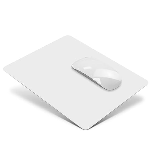 WeddHuis Gaming Mauspad aus Leder mit rutschfeste Gummiunterseite, wasserdichte Ultraglatte Waschbar Mouse Pad für Kabellose Maus Laptop PC Büro Zuhause Arbeiten Spiele (30×24CM) (Weiß) von WeddHuis