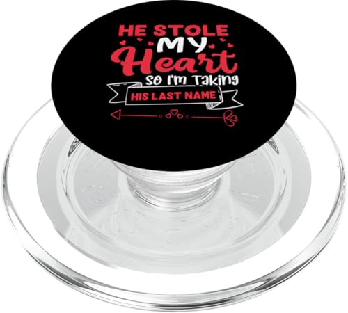 Hochzeitsbraut: Er hat mein Herz gestohlen, also nehme ich seinen Nachnamen PopSockets PopGrip für MagSafe Hochzeitsbraut: Er hat mein Herz gestohlen, also nehme ich seinen Nachnamen PopSockets PopGrip für MagSafe von Wedding Bride Designs For Bridal Shower