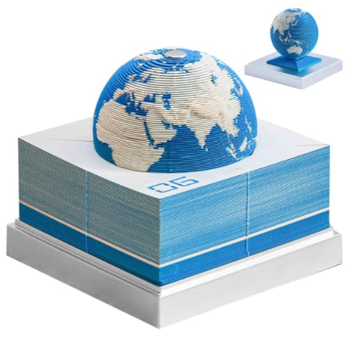 3D Kalender 2024 DIY Earth Timepiece Kalender 2024 Desktop Kalender Zum Abreißen Skulptur Nicht Klebende Künstlerische Pads Für Zuhause Büro Schule Blau von Wedhapy