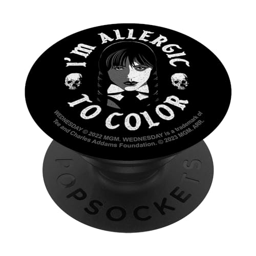 Wednesday I'm Allergic To Color Skull Shaded Portrait PopSockets mit austauschbarem PopGrip von Wednesday