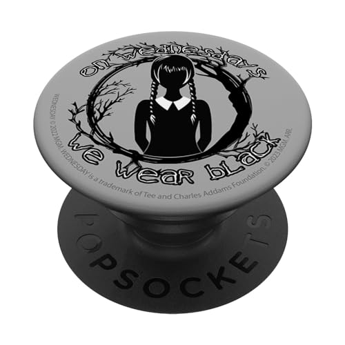Wednesday On Wednesdays We Wear Black Creepy Portrait PopSockets mit austauschbarem PopGrip von Wednesday