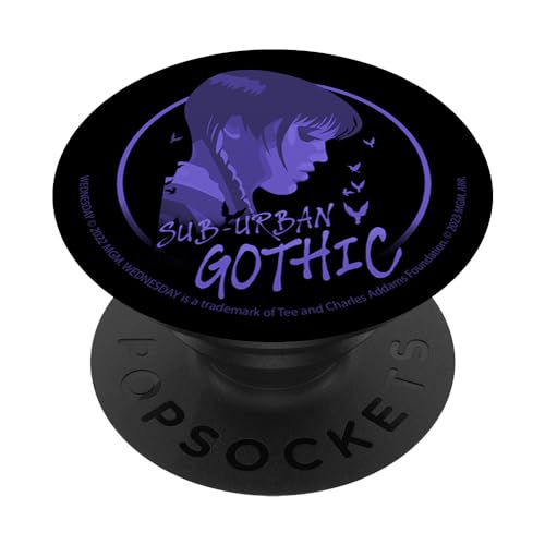 Wednesday Sub-Urban Gothic Girl Sideview Raven Portrait PopSockets mit austauschbarem PopGrip von Wednesday